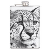 Cheetah Animal Wild Nature Illustration Line Epic Flachmann (Vorderseite)