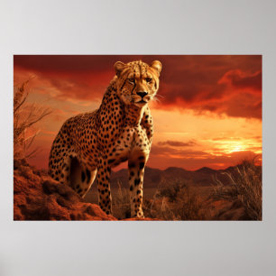 Cheetah Animal Wildlife Wilderness Kunst Poster