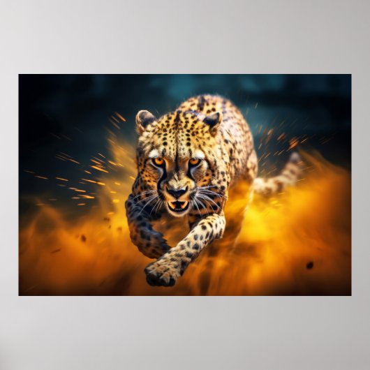 Cheetah Animal Wildlife Wilderness Kunst Poster (Vorne)