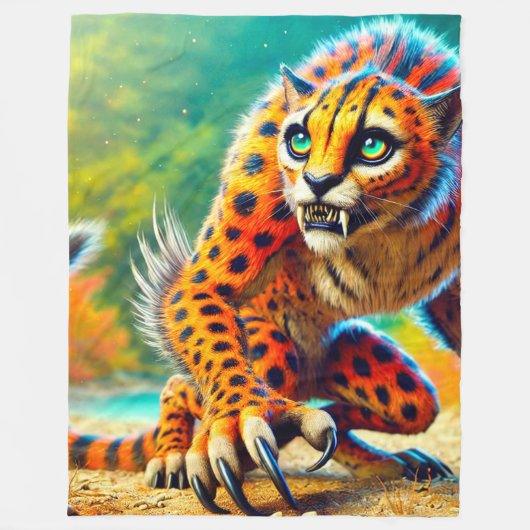 Cheetah Art Fleecedecke (Vorderseite)