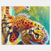 Cheetah Art Fleecedecke (Vorderseite (Horizontal))