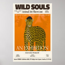 Cheetah Art Print Vintage London Wildlife Poster