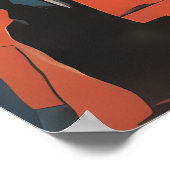 Cheetah Astronaut Poster, Cheetah Retro Print Poster (Ecke)