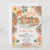 Cheetah Baby Dusche Einladung Safari Baby (Vorderseite)