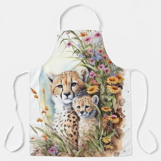Cheetah Baby und Mama Schürze (Vorderseite)