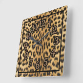 Cheetah Big Cat Animal Print Quadratische Wanduhr (Winkel)