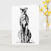 Cheetah Birthday Card Karte (Gelbe Blume)