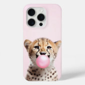 Cheetah Blown Pink Blubble Handy Fall Case-Mate iPhone Hülle (Rückseite)