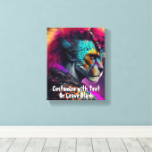 Cheetah Blue Pink Weidcore Rainbow Punk Mohawk Leinwanddruck (Insitu (Holzboden))