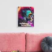Cheetah Blue Pink Weidcore Rainbow Punk Mohawk Leinwanddruck (Insitu (Wohnzimmer))