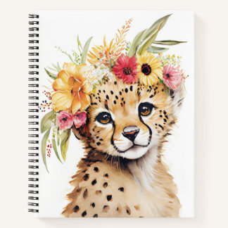 Cheetah Blume Crosstraßen Kunst, Dichtung und Musi Notizblock