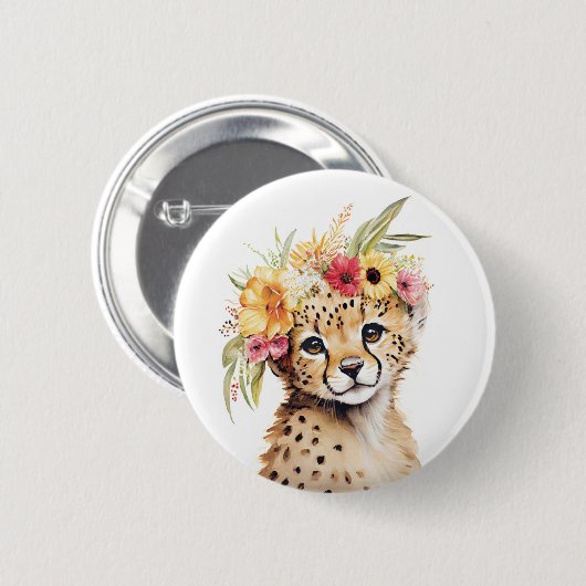 Cheetah Blume Ristorante da Valentino Button (Vorne & Hinten)