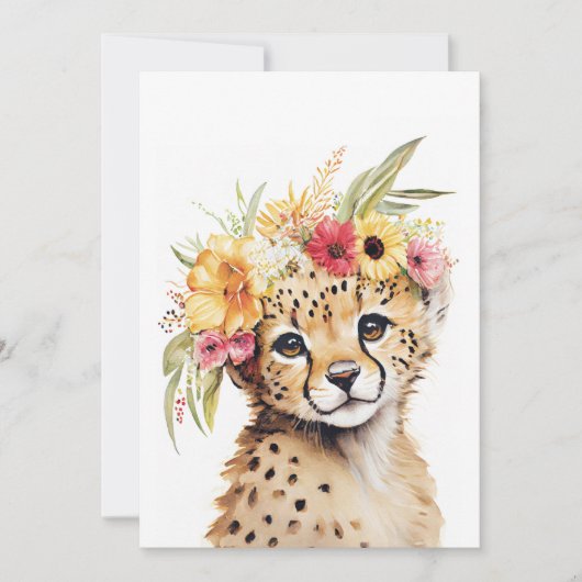 Cheetah Blume Rodelbahn mit Aussicht Einladung (Vorderseite)