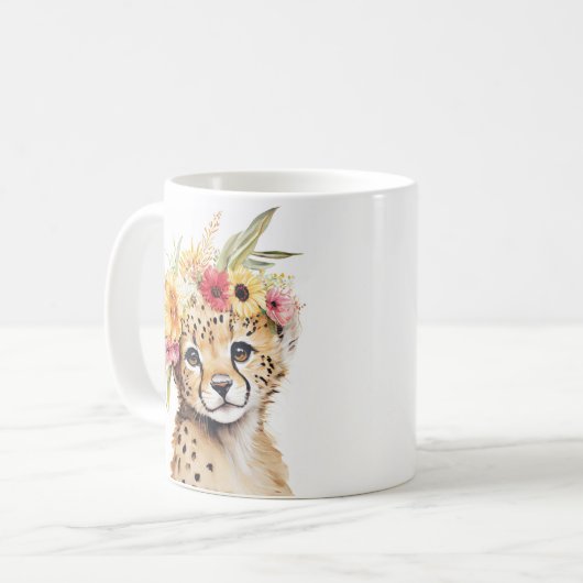Cheetah Blume Rodelbahn mit Aussicht Kaffeetasse (Vorderseite Links)