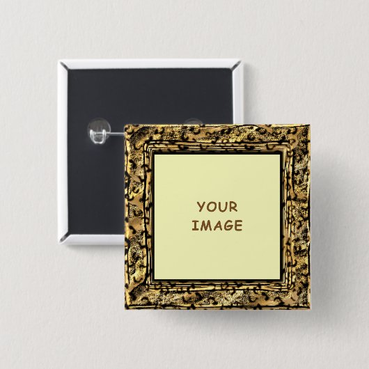 Cheetah Border Foto Button (Vorne & Hinten)