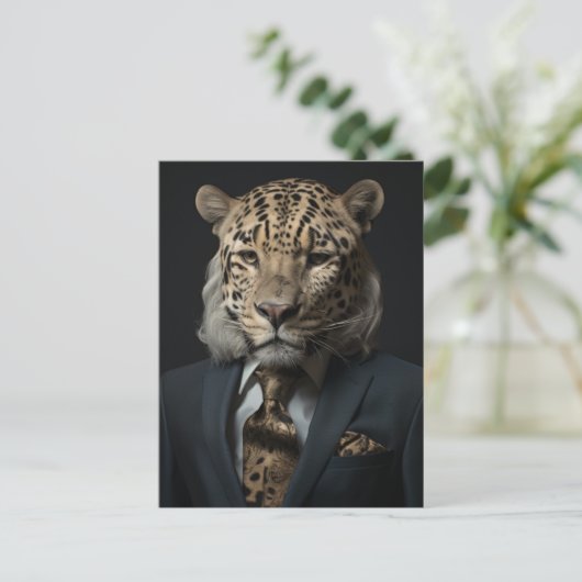 Cheetah Boss Postkarte (Stehend Vorderseite)