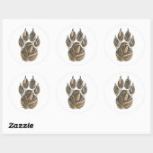 Cheetah Botanical Footprint Nature Sticker (Blatt)