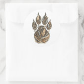Cheetah Botanical Footprint Nature Sticker (Tasche)
