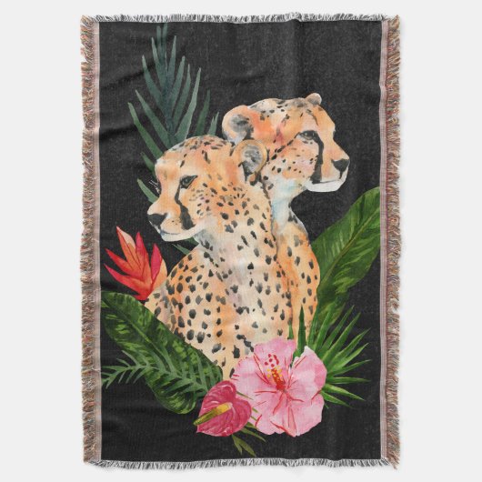 Cheetah Bouquet Decke (Vorderseite Vertikal)