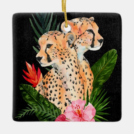 Cheetah Bouquet Keramikornament (Vorderseite)