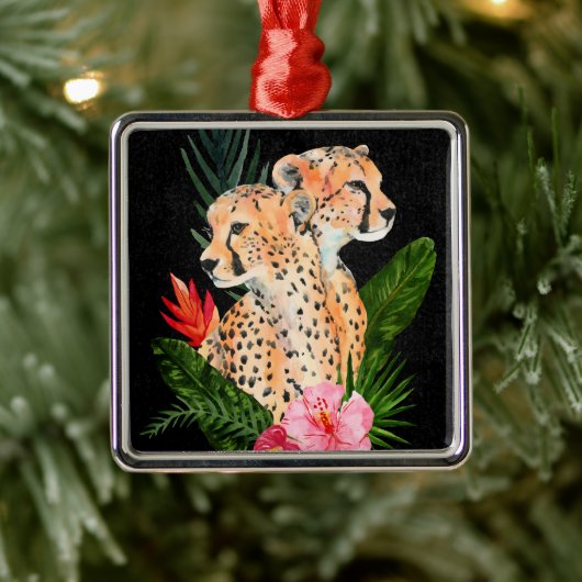 Cheetah Bouquet Ornament Aus Metall (Baum)