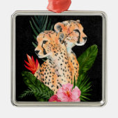 Cheetah Bouquet Ornament Aus Metall (Vorne)