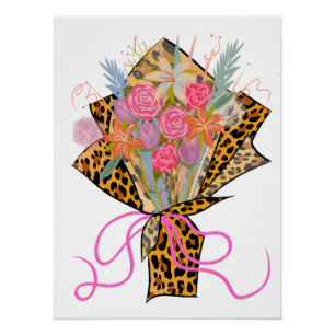 Cheetah Bouquet Poster