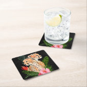 Cheetah Bouquet Rechteckiger Pappuntersetzer (Vor Ort)