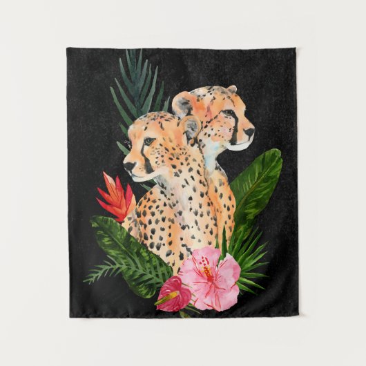 Cheetah Bouquet Wandteppich (Vorderseite)