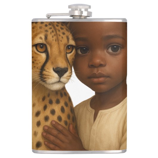 Cheetah & Boy: Bond of the wild and innocent Flachmann (Vorderseite)
