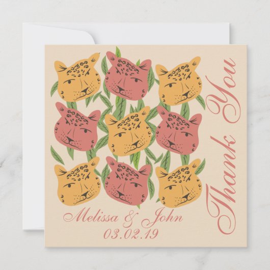 Cheetah Brautparty Jungle Pflanze Einladung (Vorderseite)