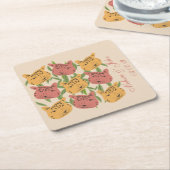 Cheetah Brautparty Jungle Pflanze Rechteckiger Pappuntersetzer (angewinkelt)