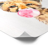 Cheetah Buble Jungle Safari Kinderzimmer Kunstdruc Poster (Ecke)