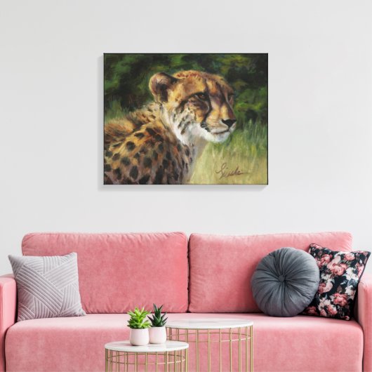 Cheetah Canvas Print 20" x 16" Leinwanddruck (Insitu (Wohnzimmer))