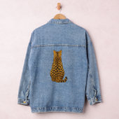 Cheetah Cat Back Graphic Denim Jacket - Wild & Sty Jeansjacke (Hangar)