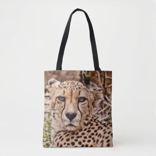 Cheetah Cat Mittlere große Tasche (Vorderseite)