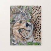 Cheetah Cat Wilde Kunst Naturpuzzle Puzzle (Vertikal)
