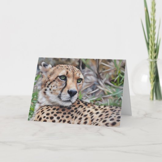 Cheetah Cat Wilde Tiere Art Karte (Vorderseite)