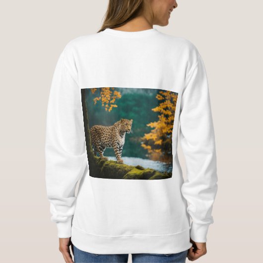 "Cheetah Chic Scarf: Entfesseln Sie Ihren wilden S Sweatshirt (Rückseite)