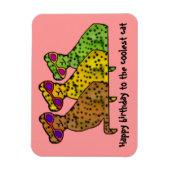 Cheetah Cool Cats Happy Birthday Premium Magnet (Vertikal)