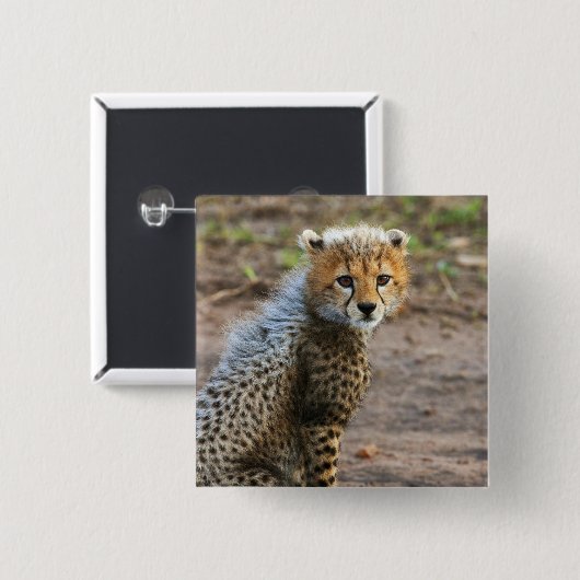 Cheetah Cub Acinonyx Jubatus Button (Vorne & Hinten)