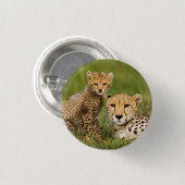 Cheetah Cub and Parque in Gras Button (Vorne & Hinten)