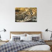 Cheetah Cub Snuggling mit seiner Mama Leinwanddruck (Insitu (Schlafzimmer))