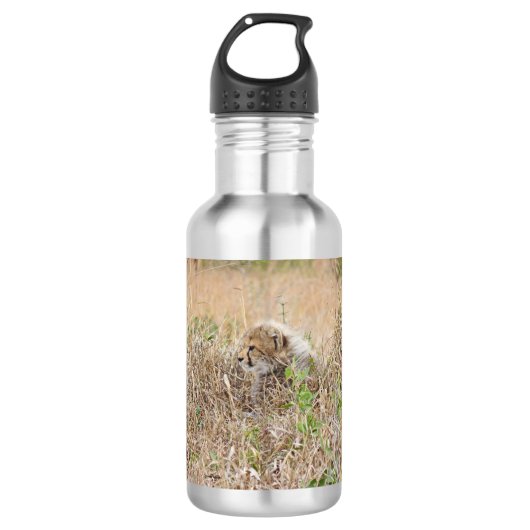 Cheetah Cub Stainless Steel Water Bottle Trinkflasche (Vorderseite)