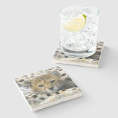 Cheetah Cub Steinuntersetzer (Seitenansicht)