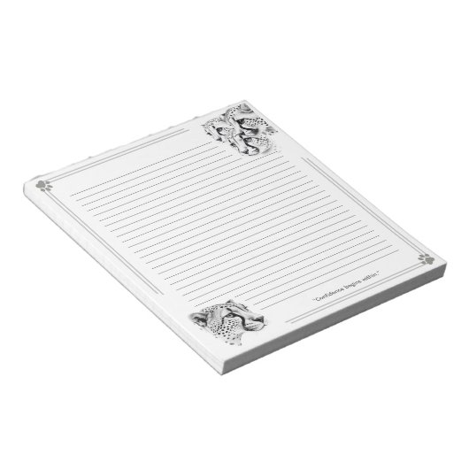 Cheetah Cubs Confidence with Lines Notizblock (angewinkelt)