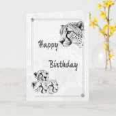 Cheetah & Cubs Wildlife Inspiration Birthday Card Karte (Gelbe Blume)