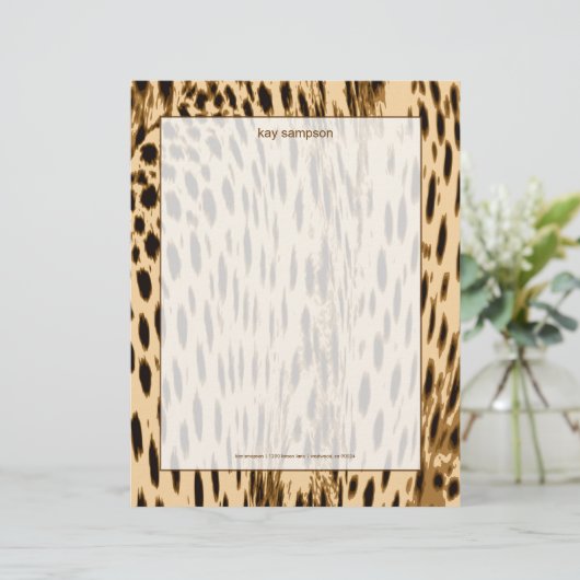 Cheetah-Druck, dunkler Hintergrund Briefbogen (Stehend Vorderseite)