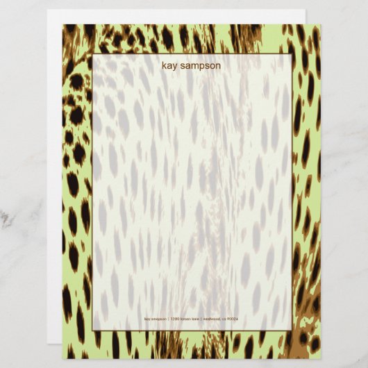 Cheetah-Druck, Kellerhintergrund Briefbogen (Vorne/Hinten)