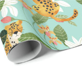 Cheetah Dschungel, Wildtiere Natur Wildkatzen Tige Geschenkpapier (Rolleneckpunkt)